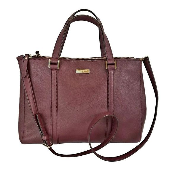 Kate Spade Merlot double zip satchel bag - Picture 1 of 8